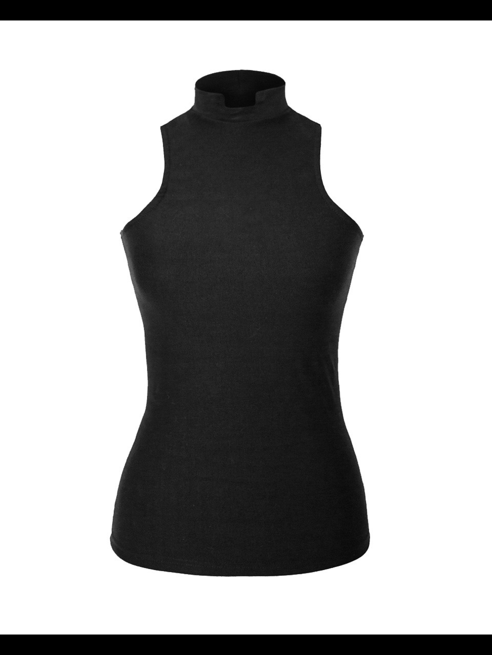 Church Of Sanctus Bamboo Clergy Priest Collar Sleeveless Tank Top - Black